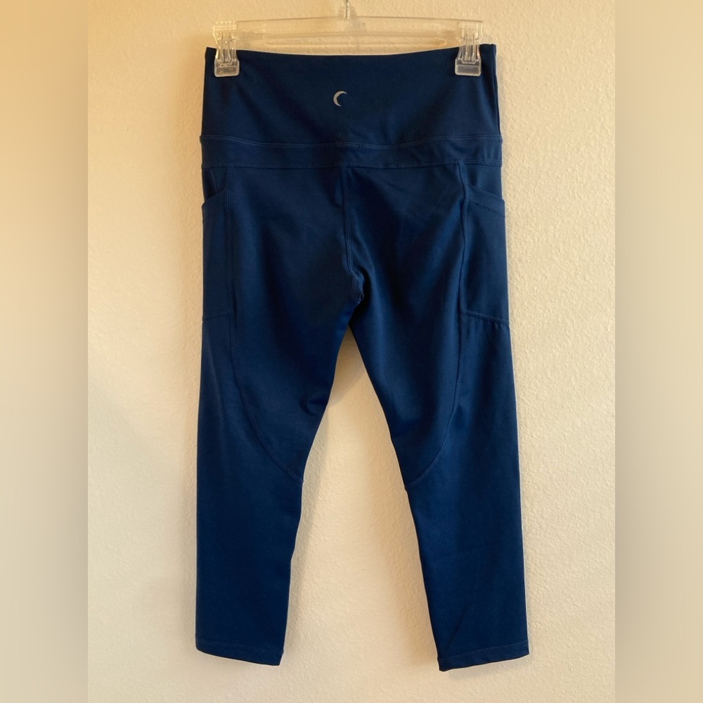 Zyia Active Blue Compression Leggings Size 6-8 Pockets Wide Waistband - Picture 4 of 6